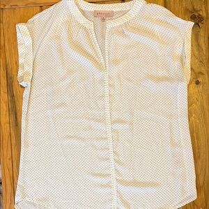 Philosophy White Blouse with Black Micro-Dots